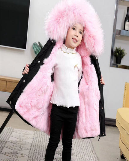 Children's Jackets Girls' Clothes Boys And Babies Big Fur Collar