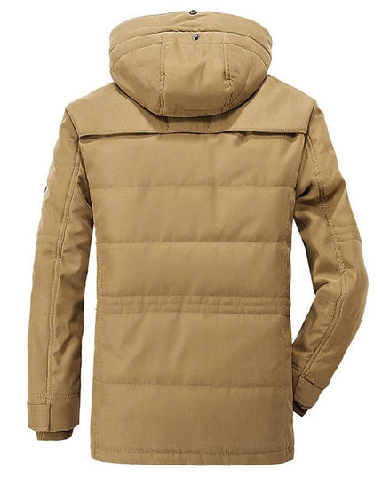 Mens Hooded Winter Parka Coat with Inner Fleece