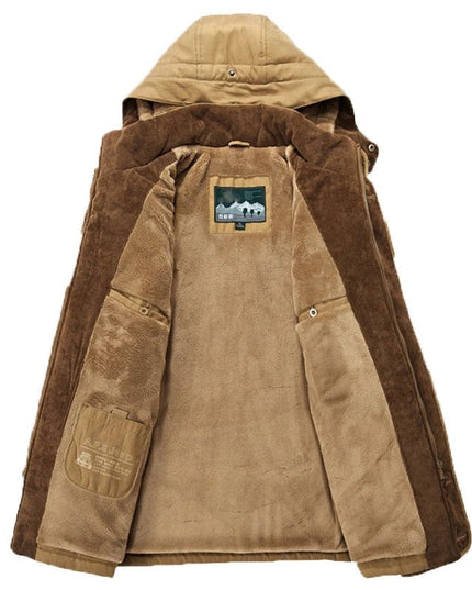 Mens Hooded Winter Parka Coat with Inner Fleece