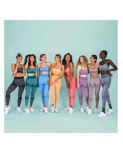 High Waist Athletic Seamless Yoga Leggings And Stretch Sports Bra