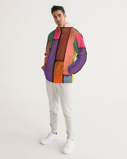 Mens Hooded Windbreaker - Rainbow Casual/sports Water Resistant Jacket