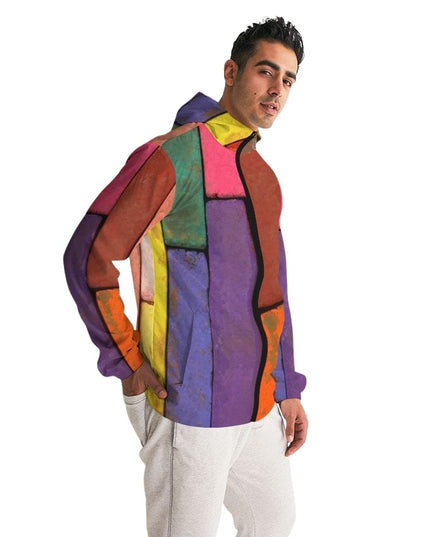 Mens Hooded Windbreaker - Rainbow Casual/sports Water Resistant Jacket