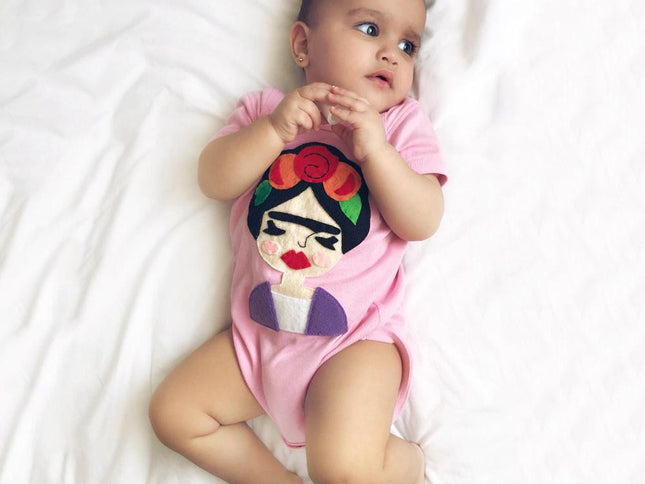 Frida Infant Bodysuit - Gray and Pink