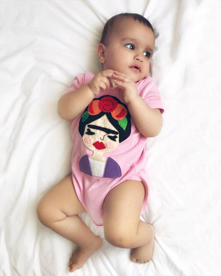 Frida Infant Bodysuit - Gray and Pink