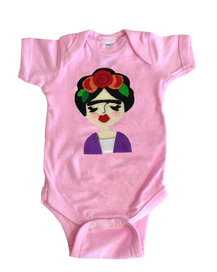 Frida Infant Bodysuit - Gray and Pink