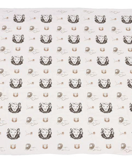 Hear Me Roar Lion and Rhinos and Elephants Bamboo Newcastle Blanket