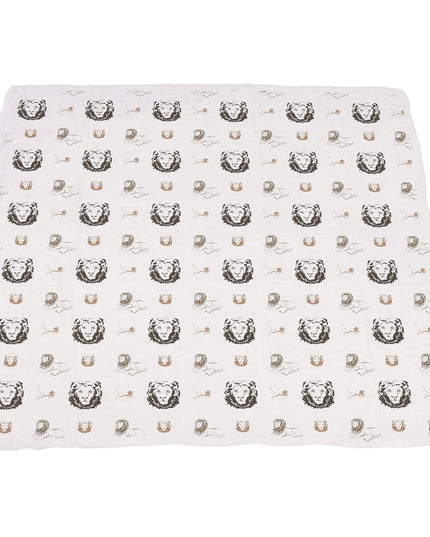 Hear Me Roar Lion and Rhinos and Elephants Bamboo Newcastle Blanket